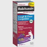 Robitussin Cough & Chest Congestion Non-Drowsy Grape Flavor Liquid, 4 oz