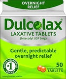 Dulcolax Laxative, 5 mg, Overnight Relief, Tablets - 25 tablets