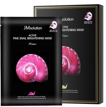 韩国JM 活力粉红蜗牛原液美白面膜10片JM Active Mask Pink snail-Brightening +Golden Caviar Mask10pcs