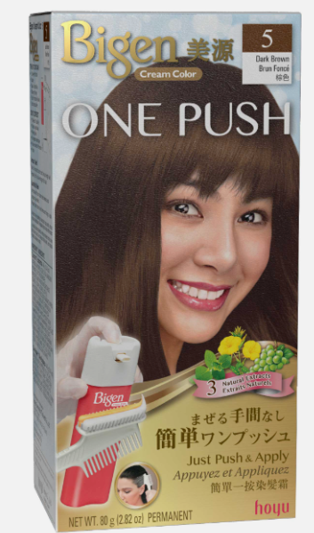 美源棕色5號 - BIGEN ONE PUSH #5 Dark Brown Brun Fonce