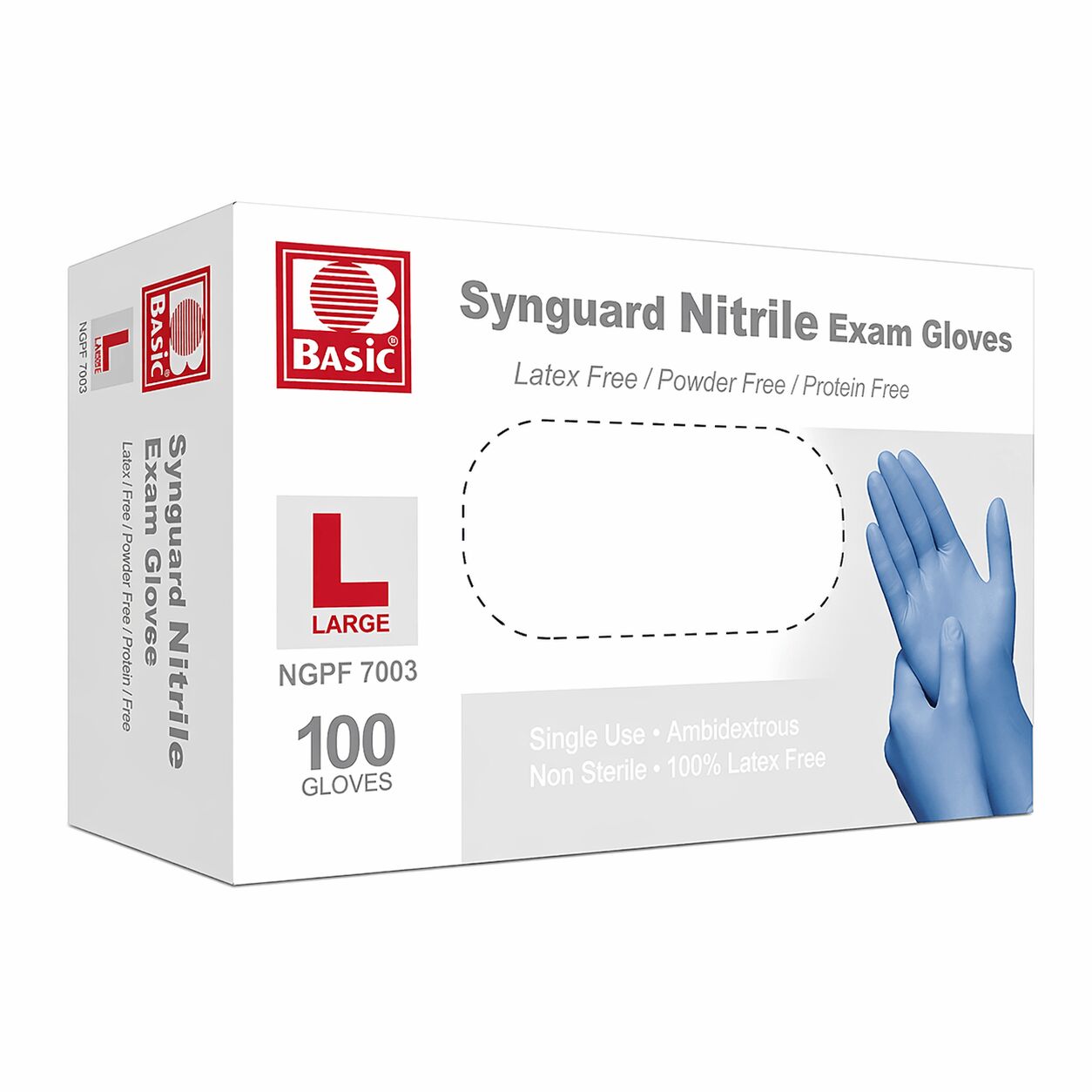 INTCO SYNGUARD BLUE NITRILE EXAM GLOVES L