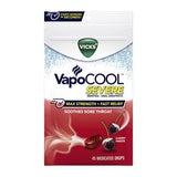 Vicks Vapocool Severe Medicated Sore Throat Drops, Cherry Freeze, 45 Ea