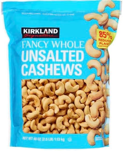 Kirkland (Signature) Brand Unsalted Cashews, 1.13 Kg (2.5 LB)  無鹽腰果