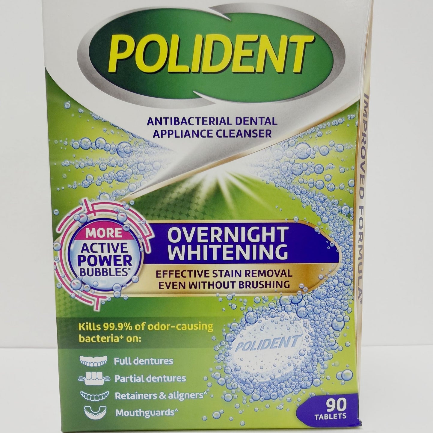 Polident Overnight Whitening Denture Cleanser 90ct