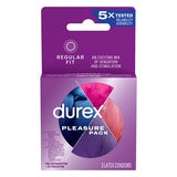 Durex Condom Pleasure Pack Assorted Condoms, 3 Count