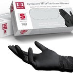 BASIC SYNGUARD NITRILE EXAM GLOVES 100 S size BLACK