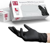 Basic Synguard Nitrile Exam Gloves Large 100 BLACK