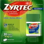 Zyrtec 24 Hour Allergy Relief 10Mg Tablets 30 Ct
