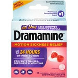 DRAMAMINE MO/SI LESS DROSY 24 CHEWA RA/BE