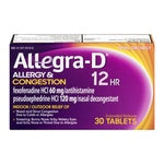 Allegra-D ALLERGY&CONGESTION 12HR(30 TABLETS)