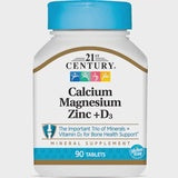 21th CENTURY Calcium Magnesium Zinc+D3 (90 Tablets)