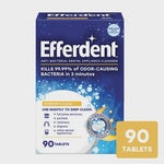 Efferdent Anti-Bacterial Denture & Retainer Cleanser, Overnight Whitening - 90 tablets