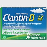 Claritin-D 12 Hour Allergy & Congestion Relief 5mg Tablets 30 ct