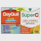 VICKS DAYQUIL SEVERE COLD & FLU LIQUICAPS 12 CT/SUPER C 1000MG VIT C CAPLETS 14 CT