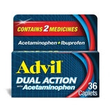 ADVIL DUAL ACTION WITH ACETAMINOPHEN 36 CAPLETS