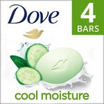 Dove Beauty Cool Moisture Beauty Bar Soap - Cucumber & Green Tea -4* 3.75oz each