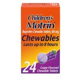 CHILDREN'S MOTRIN IBUPROFEN CHEWABLE TABLETS 100MG 24GRAPE-FLAVORED