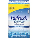 Refresh Optive Lubricant Eye Drops Single-Use Vials, 60 Count