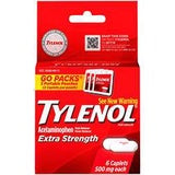 TYLENOL CAPLETS EXTRA STRENGTH 6