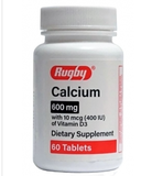 *RUGBY CALCIUM LEMON-LIME FLAVOR 500MG 60 TBS