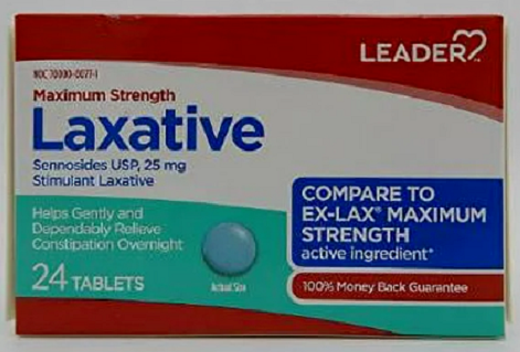 LEADER(TM) LAXATIVE MAX STRENGTH 25MG TABLETS 24 CT