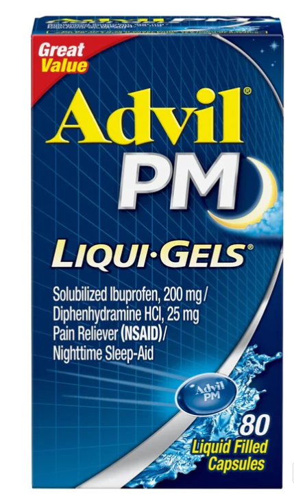 Advil PM Liqui-Gels Pain Reliever/Nighttime Sleep Aid Liquid Filled Caps 80 CT