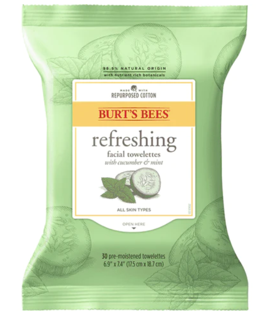 Burt's Bees Facial Cleansing Towelettes, Cucumber and Sage - 30 sheets