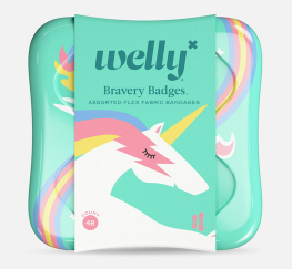 Welly Bravery Badges Assorted Flex Fabric Bandages Adhesive 48ct