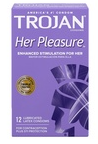 Trojan Her Pleasure Sensations Premium Lubricant Latex Condoms, 12 Ea