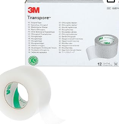 3M Micropore# Standard Surgical Tape, 1in x 10yds, 12ct