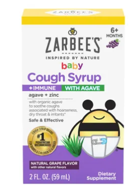 Zarbee's Baby + Immune with Agave Cough Syrup - Natural Grape, 2 fl oz