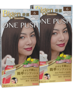 美源深棕色#6號 BIGEN ONE PUSH DARKEST BROWN BRUN TRES FONCE CREAM #6