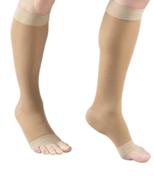 KNEE HIGHS 15-20 OPEN TOE BEIGE LARGE