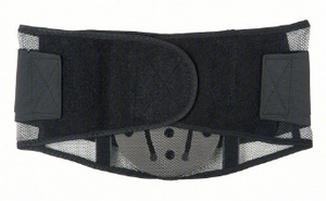 CONDOR Back Support with Lumbar Pad: XL Back Support Size, 9 1/2 in Wd, Hook-and-Loop, Mesh