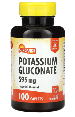 Sundance Vitamins, Potassium Gluconate, 595 mg, 100 Caplets