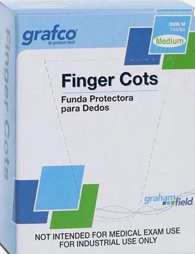 Grafco Latex Finger Cots- 144 Count (Medium)