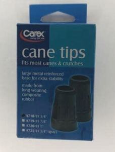 Carex Cane Tips 3/4" Metal Reinforced 2 Ct (A718) 1 Pair Black