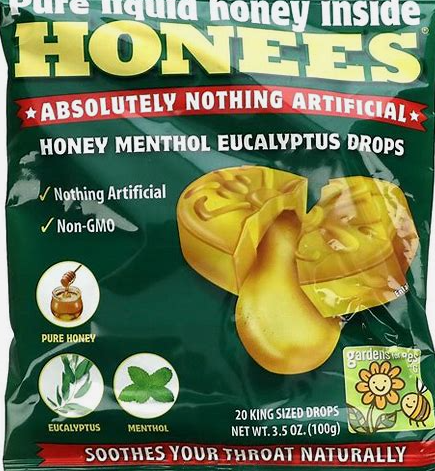 HONEES HONEY LEMON MENTHOL EUCALYPTUS DROPS