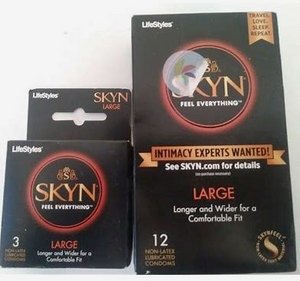 Lifestyles Skyn Large Non Latex Condoms Retail Box Variety Count Longer Wider 3ps