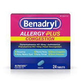 BENADRYL ALLERGY PLUS CONGESTION 24 ULTRATABS