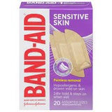 Band-Aid Brand Adhesive Bandages for Sensitive Skin, Assorted, 20 ct