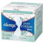 ALWAYS PURE COTTON 14PADS