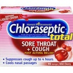 Chloraseptic Total Sore Throat + Cough Lozenges Wild Cherry - 15 CT