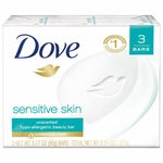 Dove Sensitive Skin Beauty Bar, Unscented, 3.17 oz bars, 3 ea