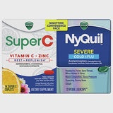 VICKS NYQUIL SEVERE COLD & FLU LIQUICAPS 12 CT/SUPER C & ZINC CAPLETS 14 CT