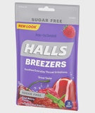 HALLS Breezers Sugar Free Cool Berry Cough Drops, 20 Ct