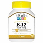 21st Century Vitamin B-12, Prolonged Release, 1000 mcg, Tablets - 110 tablets