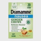 Dramamine Nausea Relief, Ginger Chews, Non-Drowsy - 20 soft chews