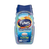 Tums Smoothies Extra Strength 750 Chewable Tablets Assorted Fruit - 60 ct