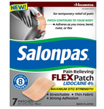 Salonpas Lidocaine 4% Pain Relieving Flex Patch - 7ct